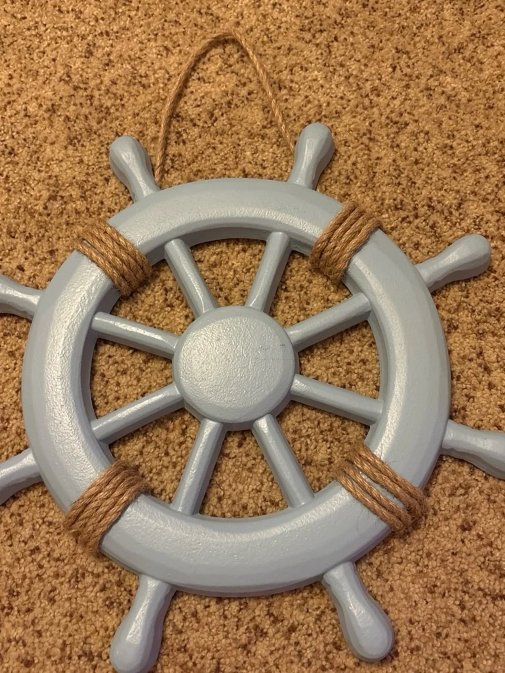 Nautical Ship Wheel Wall Decor in Light Blue